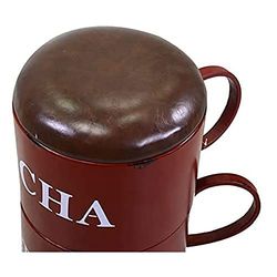 Vacchetti Giuseppe Puff de Metal, Tazas Rojas Redondas, Multicolor, Medio