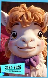 Pocket Calendar 2024 - 2026: Three-Year Monthly Planner for Purse , 36 Months from January 2024 to December 2026 | Cute llama display picture