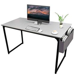 BAKAJI Mesa de Trabajo para Ordenador de sobremesa de Madera MDF con Estructura de Metal, Organizador de Tela y Gancho para el hogar, Oficina, diseño Moderno Industrial 120 x 60 x 74 cm