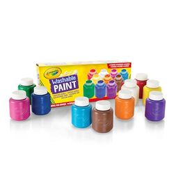 Crayola - 10 Potjes 59 ml met afwasbare verf - Primaire kleuren - 3+ - Ideaal voor knutselactiviteiten, posters en schoolprojecten