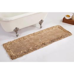 Better Trends 100% Cotton Bath Rug in Shaggy Border Collection - Ultra Soft, Plush, Absorbent, Tufted Bath Runner for Tub, Shower, and Bath Room, 20" x 60", Beige