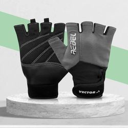 Vector X Rebel fitnesshandskar | Färg: Grå | storlek: Stor | för unisex | Material: Amara och lycra | med handledsstöd, utmärkt grepp för viktlyftning och gym träning
