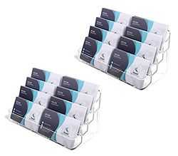 Gowall Lot de 2 porte-cartes de visite en acrylique transparent avec 8 poches pour le bureau ou les cartes de visite pour exposition, maison et bureau