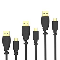 KabelDirekt – 3 x 1,5m Cavo Micro USB (USB 2.0, connettore USB A a connettore Micro USB B, per la Carica e la Sincronizzazione, Nero), TOP Series