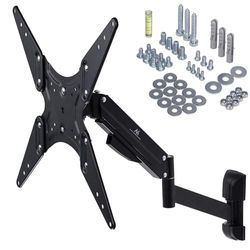 Maclean MC-784 - Suporte de parede para televisores LCD LED de plasma, inclinável, mola de gás até 22 kg, máx. VESA 400 x 400 (2 braços)