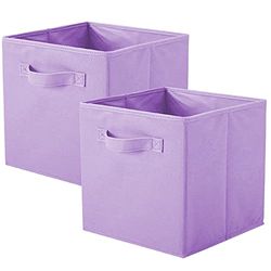 Shellkingdom Lot de 2 paniers de rangement pliables en tissu Lavande