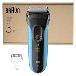 Braun Series 3 ProSkin Electric Shaver, Rechargeable and Cordless Wet & Dry Electric Razor for Men with Pop Up Precision Trimmer, 3040s, Black/Blue