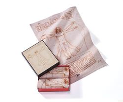 Musearta GT2-LV-VM-V433107 - Set di 2 asciugamani unisex con l'uomo vitruviano dell'artista Leonardo da Vinci, in cotone, 40 x 60 cm