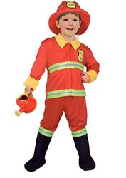 Ciao- Pompiere Baby Costume Travestimento Bambino, Rosso, 3-4 anni, 14788.3-4