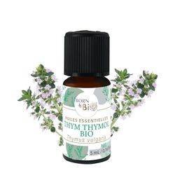 BORN TO BIO - Huile Essentielle de Thym à Thymol Bio - 100% Pure et Naturelle - Immunostimulante et Purifiante - Certifié AB - 5ml
