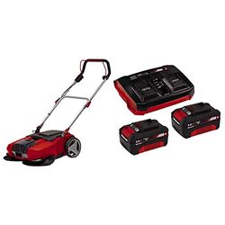 Einhell Spazzatrice a Batteria Te-Sw 18/610 Li-Solo Power X-Change + 2X 3,0Ah & Twincharger PXC Starter Kit