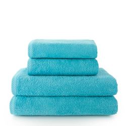 Top Towel - Plus - Lot de 2 Serviettes de Toilette et 2 Serviettes de Bain ou Douche - 100% Coton - 400 g/m² - Aquamar