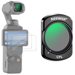 NEEWER Filtro CPL Magnetico Compatibile con DJI Osmo Pocket3, per Fotografia ad Alta Definizione, Filtro Polarizzatore Circolare Multistrato, con 2 Pellicole in Vetro Temperato, Accessori Action Cam