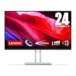 Lenovo L24i-4A - Monitor FHD 23.8" (IPS,1920 x 1080 px, 100 Hz, Tiempo de Respuesta 1ms MPRT, HDMI 1.4, VGA, Montaje VESA 100 mm, Altavoces 2X 3W, Soporte de Inclinación, Soporte para Móvil) - Gris