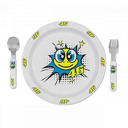 Valentino Rossi Vr46 Classic-Pop Art Baby, Set of Baby Plates, White, Unique