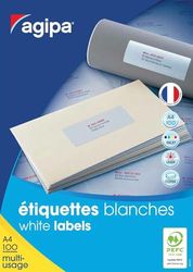 agipa 119004 - Etiquetas universales (210 x 297 mm), color blanco