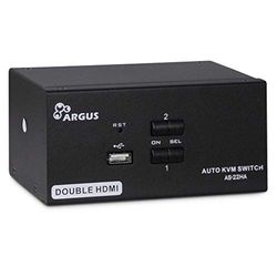 Inter-Tech AS-22HA HDMI interruptor KVM Negro - Periférico de entrada (USB, USB, HDMI, USB tipo A, USB Tipo B, Full HD+, 1920 x 1440 Pixeles)