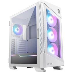 MSI MPG VELOX 100R WHITE Mid-Tower PC Case - ATX Motherboard Capacity, Tempered Glass Door, 4 x 120mm ARGB Fans, Mystic Light, Supports 2 x 360mm Radiators & Side Ventilation Configurations