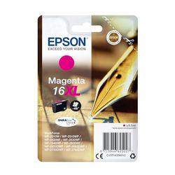 Epson 16XL Stylo Plume Magenta, Cartouche d'encre d'origine XL Haute capacité, WF-2010W WF-2510WF WF-2520NF WF-2530WF WF-2540WF WF-2630WF WF-2650DWF WF-2750DWF WF-2660DWF WF-2760DWF