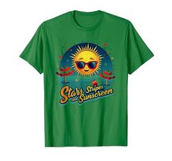 Stars, Stripes, and Sunscreen T-Shirt, Men, Kelly Green, M