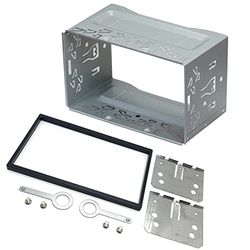 Sound way - Cadre de Montage en Plastique en Fer, Cadre en métal 2 DIN, Fente d'installation Kit de Garniture Radio pour autoradio
