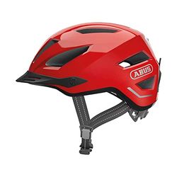 ABUS Pedelec 2.0 cityhelm - fietshelm met achterlicht en regenkap - voor stadsverkeer - voor mannen en vrouwen - rood, maat S