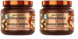 Garnier Ultra Doux - Masque Remède Reconstituant - Enrichi en Gelée Royale, Miel & Propolis - Pour Cheveux Fragiles & Cassants - Sans Parabène - Trésors de Miel - 340 ml (Lot de 2)