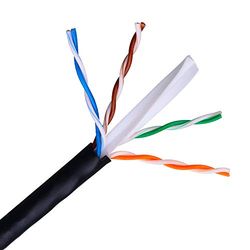 AISENS A135 – 0263 – Waterproof Outdoor Network Cable RJ45 (Rigid AWG24, 100 M Reel for installation, UV Resistant) Black
