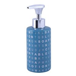AWD Distributeur de Savon Bleu et Blanc en céramique avec Motif de Lettres – Série d'accessoires de Salle de Bain Enzo – Intérieur AWD