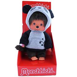 Bandai - Monchhichi - Panda 20 cm - Kultplyschdjur av 80-talet - Mysigt 20 cm plyschdjur för barn och vuxna - SE22353