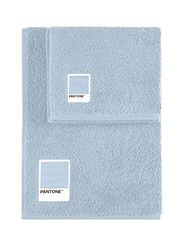SWEET HOME Pantone™ Lot de Serviettes 1 + 1 composé par invité 40 x 50 cm + Visage 50 x 100 cm, certifié Oeko Tex, Bleu Clair