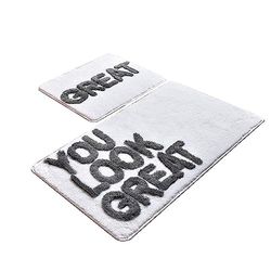 Tapis de salle de bain (2 pièces) design you look great light grey