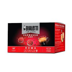 Bialetti Caffè d'Italia, Box 48 Capsule, Roma, Intensità 9, Compatibili con Macchine Bialetti sistema chiuso, 100% Alluminio