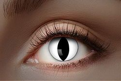 Eyecatcher 84027541-476 - Lentilles de contact colorées UV, 1 paire, pour 12 mois Blanc lumineux, Carnaval, Halloween, sans correction