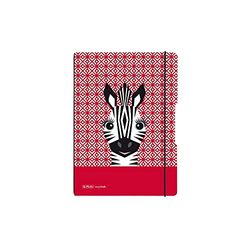 heritz 50039838 - Quaderno flessibile, formato A6, 40 fogli a punta, motivo: animali di zebra, 1 pezzo