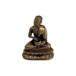 VIE Naturals Miniature Brass Figurines, Buddha with a Bowl, Multicolor, One Size