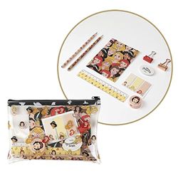 CERDÁ LIFE'S LITTLE MOMENTS - Escolar Princess Papeleria Set inklusive transparent stuck 27 x 14 cm, Cuaderno A6, Lapiz, Lapiz de Color, Sacapuntas, Goma, Regla, Notas Adhesivas och 2 Metálicos Clips