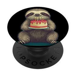 Gran pastel de cumpleaños con perezoso impresionante para niños y niñas PopSockets PopGrip Adhesivo
