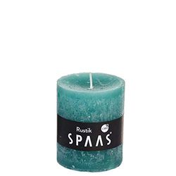 Spaas 8 bougies pilier rustiques non parfumées 68/80 mm ± 30 heures Vert émeraude