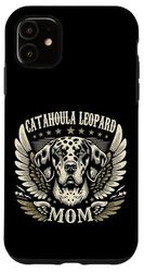 Catahoula Leopard Mom Biker Metal Wings Cool Dog Mom Retro Case for iPhone 11