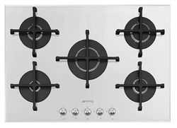 Smeg PV175B2 hobs Blanco Integrado Encimera de gas - Placa (Blanco, Integrado, Encimera de gas, Vidrio, 1100 W, Alrededor)