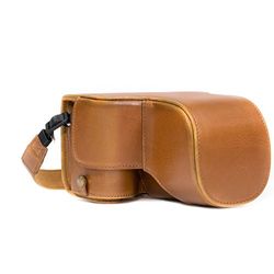 MegaGear MG1486 Sony Alpha A6500 (16-70, 18-135 mm) Ever Ready Leather Camera Case met draagriem - Lichtbruin