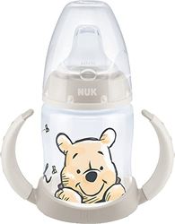 NUK First Choice Learner Bottle vaso aprendizaje bebe | 150 ml | Asas de fácil agarre y boquilla de silicona | A prueba de fugas | 6-18M | Anticólicos| Sin BPA | Disney Winnie the Pooh (Beige)