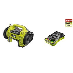 Ryobi R18I-0 - Compresor eléctrico [Importado de Alemania] + Ryobi 5133002638 - Rc18150 cargador 18v 5 ah