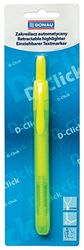 DONAU Drucktextmarker D-Click / Farbe - Gelb/ 1-4mm (Strich)/ Blister/ Highlighter Textliner Die Ungiftige Tinte/ Keilspitze/ Verschmiert nicht