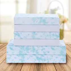Elegant Comfort Parure de lit Douce de Luxe à Motif tie-Dye en Percale de 1500 Fils, de qualité égyptienne, Douce, résistante aux Plis et à la décoloration (6 pièces), lit Double, tie-Dye Aqua
