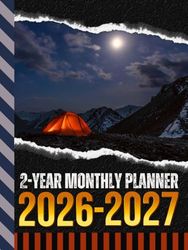 2-Year Monthly Planner 2026-2027: Hardcover / 8.5x11 Dated Organizer With 100 Blank College-Ruled Notebook Pages Combo / 24-Month Schedule / Camp Tent - Scenic Outdoors Art Cover