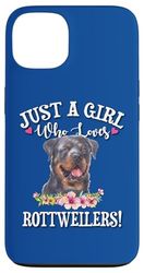 Watercolor Just A Girl Who Loves Rottweiler Lover Custodia per iPhone 13
