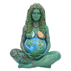 Nemesis Now Large Ethereal Mother Earth Art Statue Painted Figurine Estatua artística Grande etérea de la Madre Tierra Gaia Pintada, Resina, Verde, 30 cm