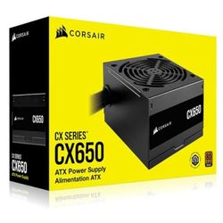 Corsair CX650 80 Plus Niet-modulaire bronzen voeding, geluidsarm, ATX, 650 W, zwart
